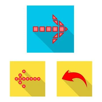 Vector design of element and arrow icon. Collection of element and direction Stock Illustration