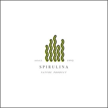 Vector design element and icon in linear style - spirulina - healthy detox Stock Illustration