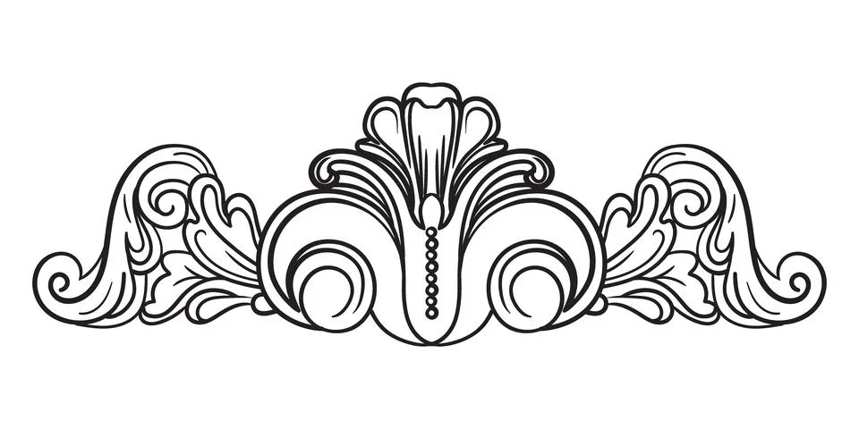Vector design element swirl decorative monogram Stock Illustration