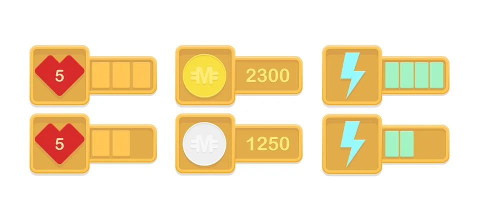 Vector design elements for casual games イラスト素材