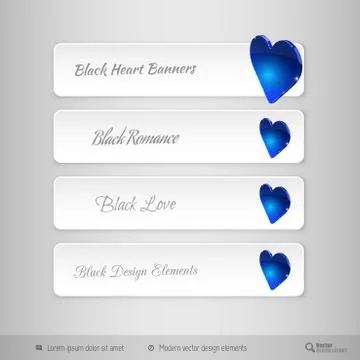 Vector design elements for infographics. Business tabs with valentines hearts Illustrazione stock
