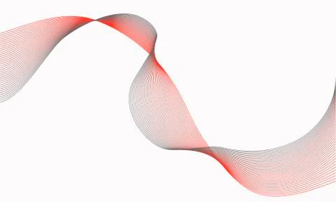 Vector design elements with wave of many red lines for card and ivitation Stock Illustration