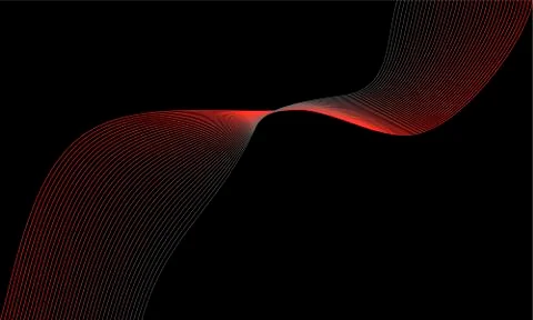 Vector design elements with wave of many red lines for card and ivitation Illustrazione stock