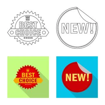 Vector design of emblem and badge sign. Set of emblem and sticker vector icon Stock Illustration
