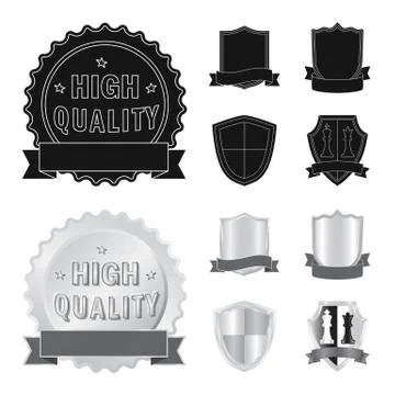 Vector design of emblem and badge logo. Collection of emblem and sticker stock Stock Illustration