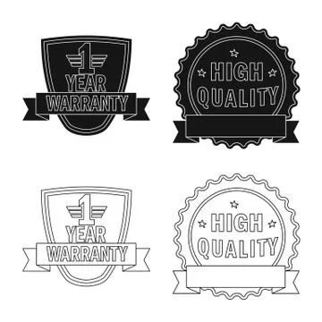 Vector design of emblem and badge logo. Set of emblem and sticker stock vector Stock Illustration