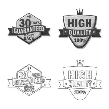 Vector design of emblem and badge symbol. Collection of emblem and sticker イラスト素材