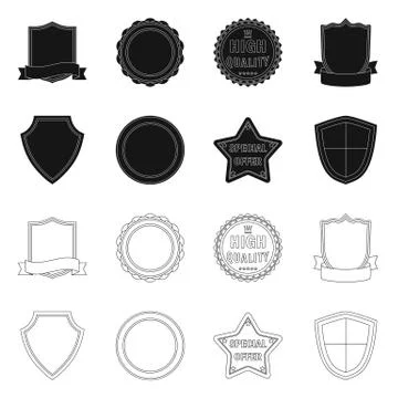Vector design of emblem and badge logo. Collection of emblem and sticker vector Stock Illustration