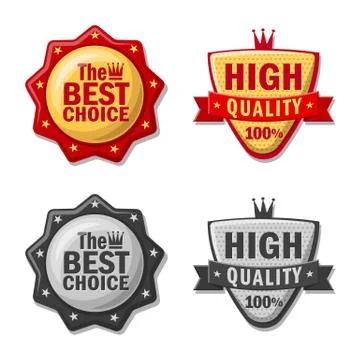 Vector design of emblem and badge logo. Set of emblem and sticker vector icon Stock Illustration