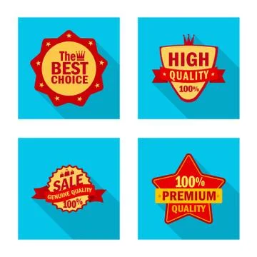 Vector design of emblem and badge sign. Set of emblem and sticker stock symbol Stock Illustration