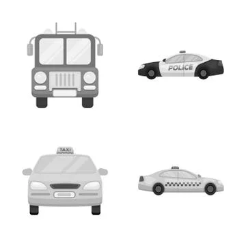 Vector design of engine and truck symbol. Collection of engine and vehicle stock Illustrazione stock