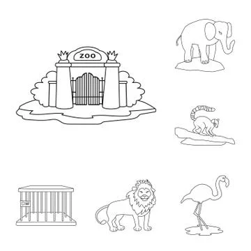 Vector design of entertainment and forest symbol. Set of entertainment and park Stock Illustration