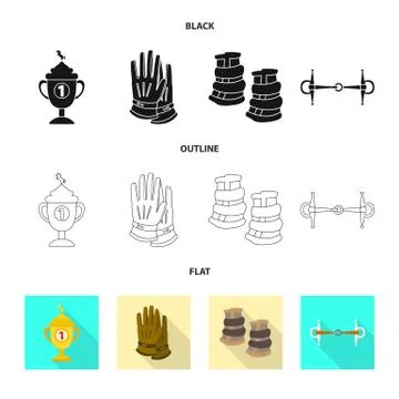 Vector design of equipment and riding icon. Collection of equipment and Stock Illustration