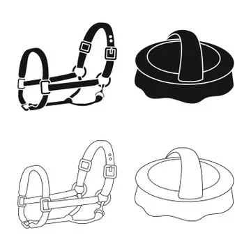 Vector design of equipment and riding sign. Set of equipment and competition Stock Illustration