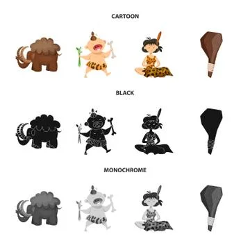 Vector design of evolution and prehistory sign. Collection of evolution and Stock Illustration