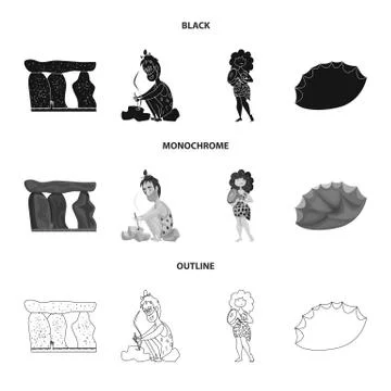 Vector design of evolution and prehistory icon. Set of evolution and development Stock Illustration