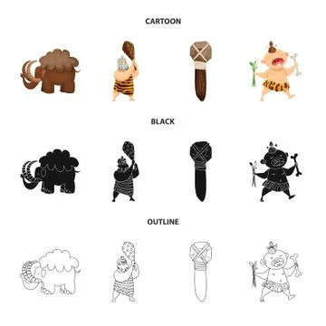 Vector design of evolution and prehistory logo. Set of evolution and development Stock Illustration