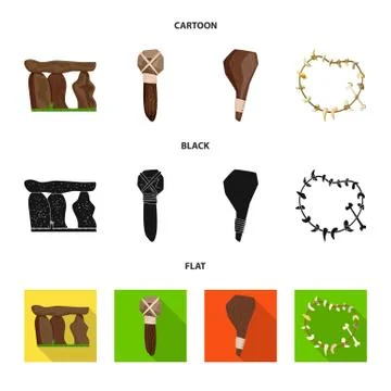 Vector design of evolution and prehistory logo. Collection of evolution and Stock Illustration