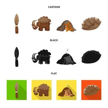 Vector design of evolution and prehistory sign. Collection of evolution and Stock Illustration