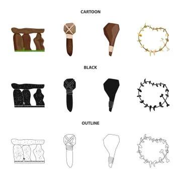 Vector design of evolution and prehistory logo. Collection of evolution and Stock Illustration