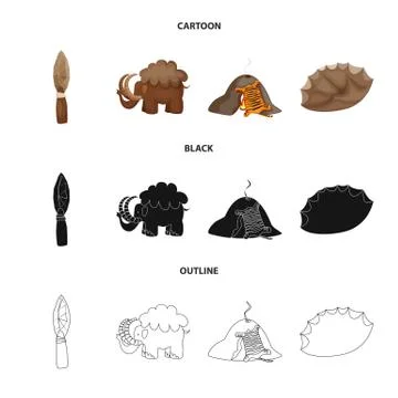 Vector design of evolution and prehistory sign. Set of evolution and development Stock Illustration