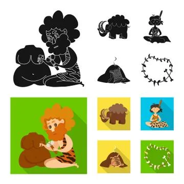 Vector design of evolution and prehistory symbol. Collection of evolution and Stock Illustration