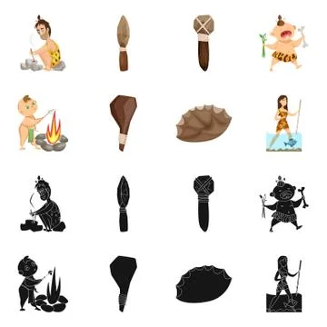 Vector design of evolution and prehistory icon. Set of evolution and development Stock Illustration
