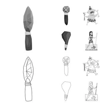 Vector design of evolution and prehistory symbol. Set of evolution and Stock Illustration