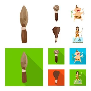 Vector design of evolution and prehistory sign. Set of evolution and development Stock Illustration