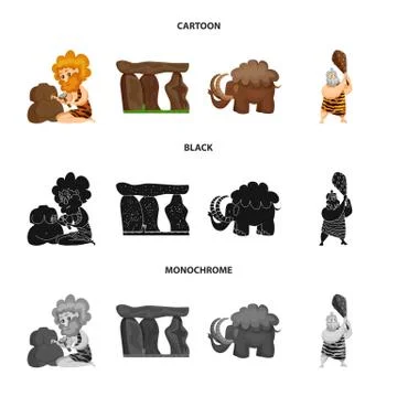 Vector design of evolution and prehistory icon. Collection of evolution and Illustrazione stock