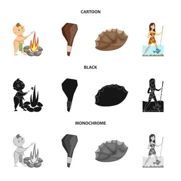 Vector design of evolution and prehistory icon. Set of evolution and development Illustrazione stock