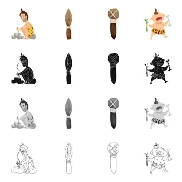 Vector design of evolution and prehistory sign. Set of evolution and development Illustrazione stock