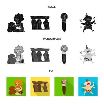 Vector design of evolution and prehistory icon. Set of evolution and development Stock Illustration