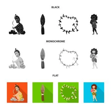 Vector design of evolution and prehistory symbol. Set of evolution and Stock Illustration