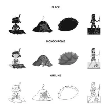 Vector design of evolution and prehistory logo. Set of evolution and development Stock Illustration