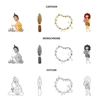 Vector design of evolution and prehistory icon. Set of evolution and development Stock Illustration