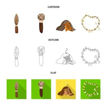 Vector design of evolution and prehistory symbol. Set of evolution and Stock-Illustration