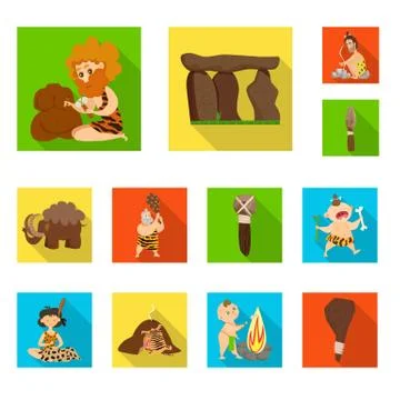 Vector design of evolution and prehistory icon. Set of evolution and development Illustrazione stock