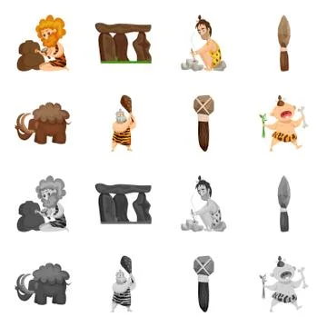 Vector design of evolution and prehistory icon. Set of evolution and development Stock Illustration