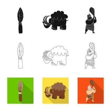 Vector design of evolution and prehistory sign. Set of evolution and development 스톡 일러스트