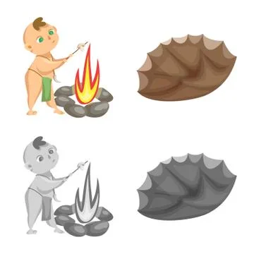 Vector design of evolution and prehistory icon. Set of evolution and development Stock Illustration