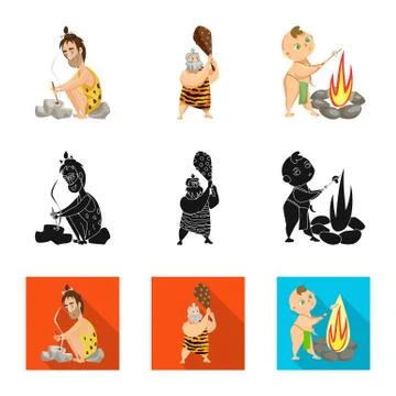 Vector design of evolution and prehistory icon. Set of evolution and development Stock Illustration