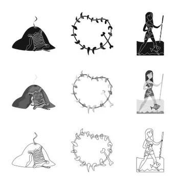 Vector design of evolution and prehistory icon. Collection of evolution and Stock Illustration