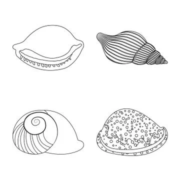 Vector design of exotic and seafood symbol. Set of exotic and aquatic vector Illustrazione stock