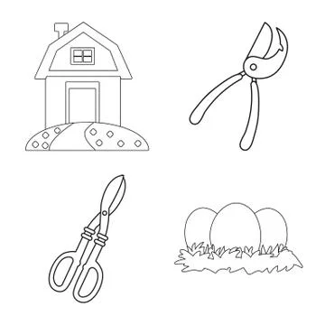 Vector design of farm and agriculture icon. Collection of farm and plant vector Ilustración de archivo