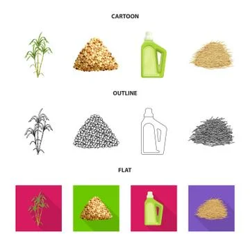Vector design of farm and agriculture symbol. Set of farm and technology stock Illustrazione stock