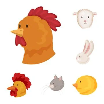 Vector design of farm and head logo. Collection of farm and homemade stock Stock Illustration