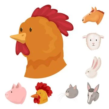 Vector design of farm and head symbol. Collection of farm and homemade stock Illustrazione stock
