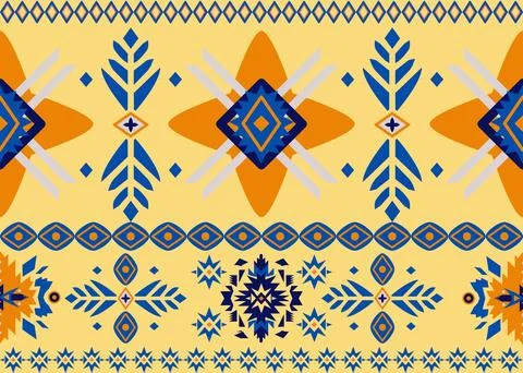 Vector design featuring native tribal patterns with geometric elements for .. Stock Illustration
