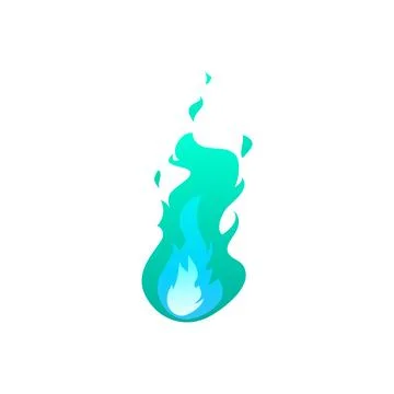 Vector design of the fire icon with the effect of flames in fancy green tones Stock Illustration
